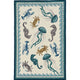 KAS Harbor 4204 Ivory/Teal Beach Life Area Rug, 8'x10'