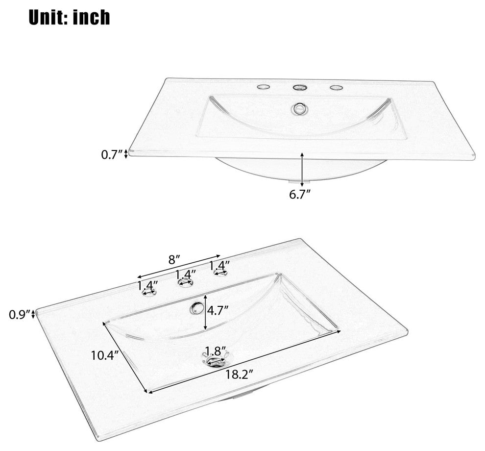 GDF Studio 30" Vintage Vanity With Sink, Drawer & Adjustable Shelf, Dark Green