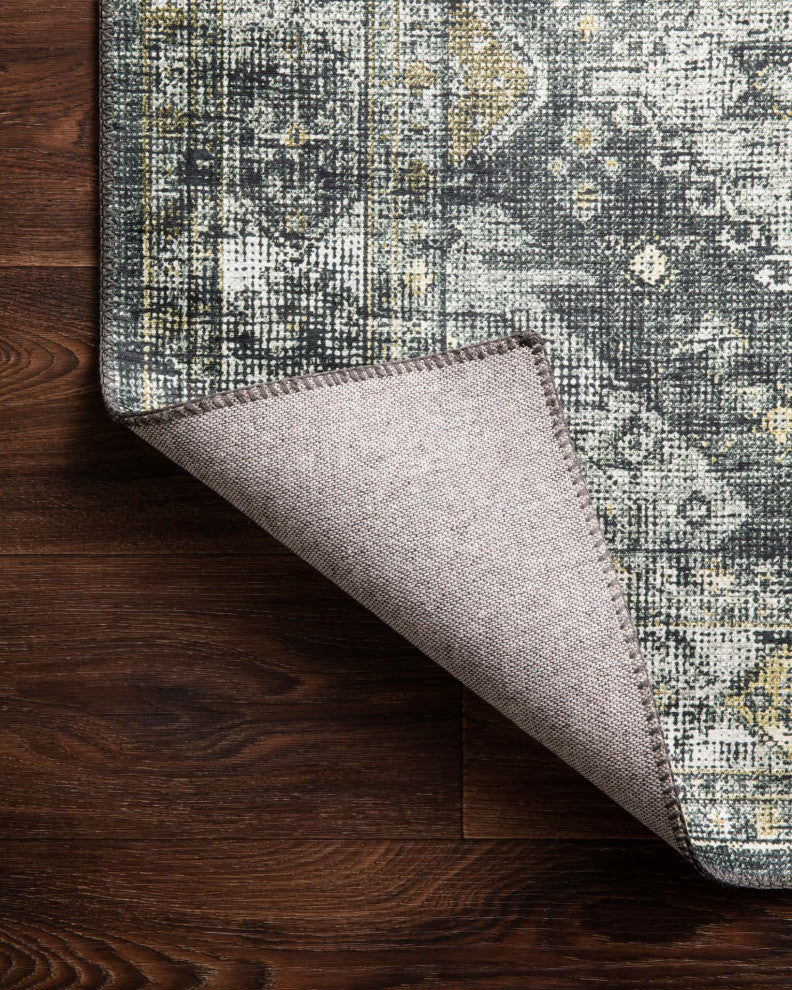Graphite Silver Printed Skye Area Rug, Graphite/Silver, 1'6"x1'6" Sample