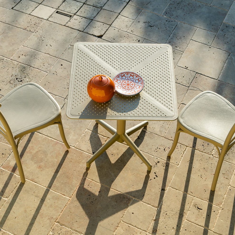 Omax Decor Flip Folding Plastic Outdoor or Indoor Bistro Dining Table 27.6 inch,