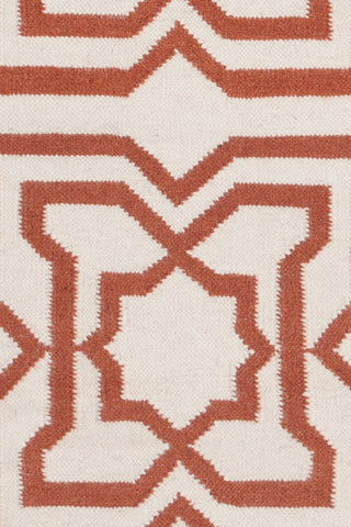 Lima Contemporary Area Rug, White and Orange, 3'x5'