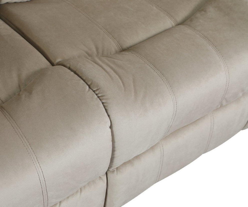 Callan Contemporary Microfiber Recliner Loveseat Beige
