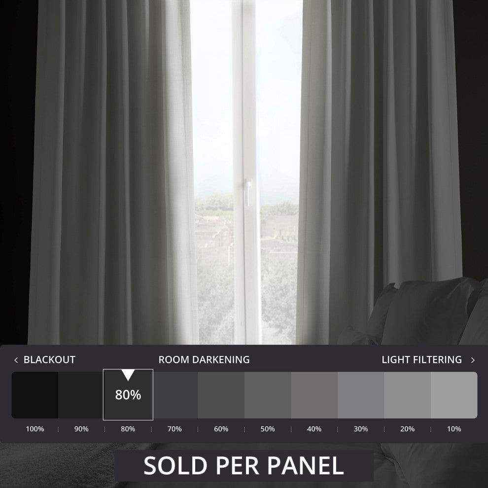 Chalk Off White Textured Bellino Room Darkening Curtain Single Panel, 50"x120"