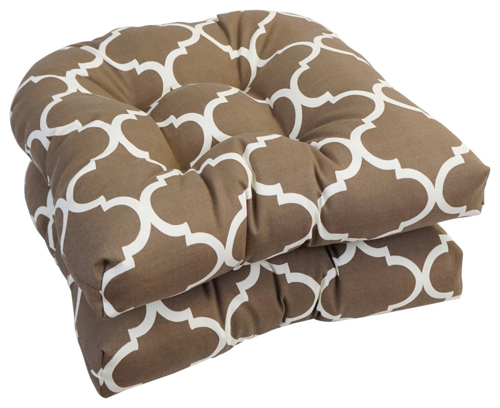 19" U-Shaped Dining Chair Cushions, Set of 2, Landview Mocha