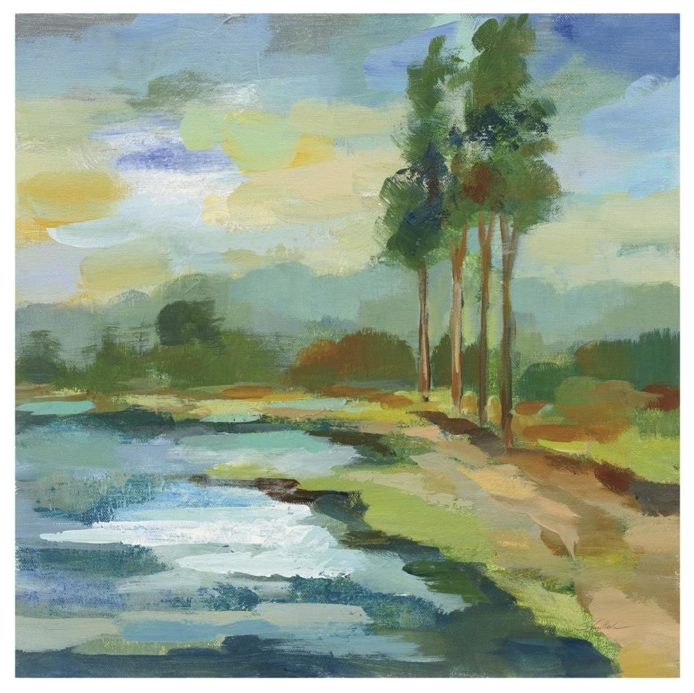 "Early Spring Landscape II" Digital Paper Print by Silvia Vassileva, 32"x32"