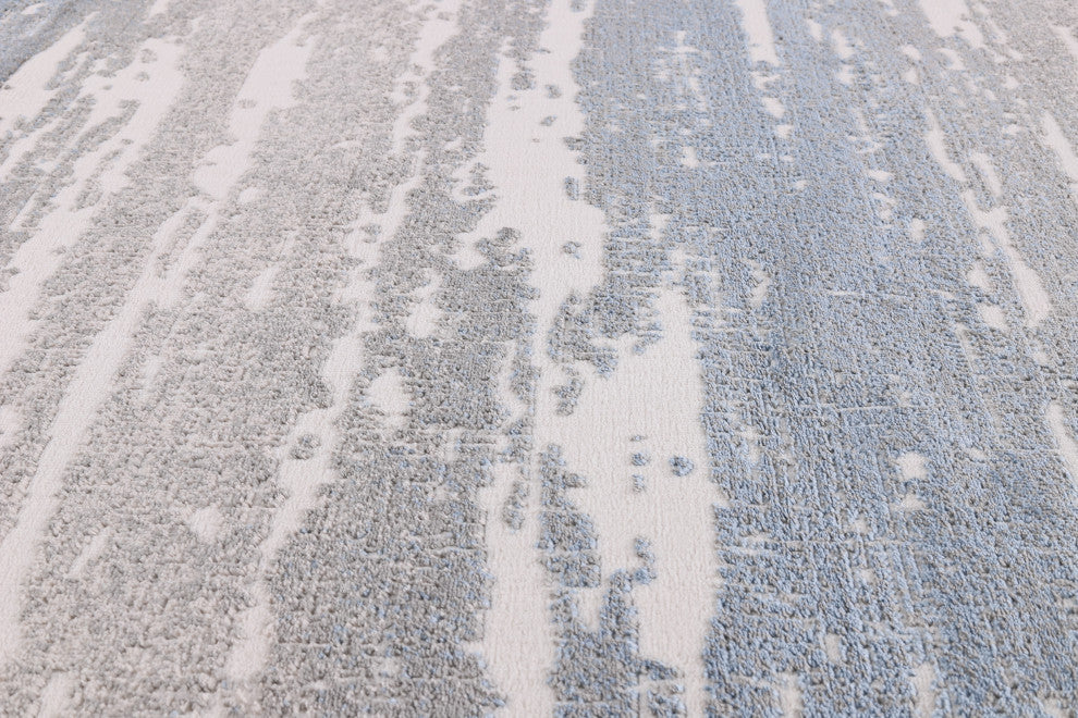 High-Low Ellis Gray/Blue Rug, Gray, 6'5"x9'5"
