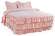 Matte Satin Ruffle 4 Piece Bed Spread Set, Pink, King