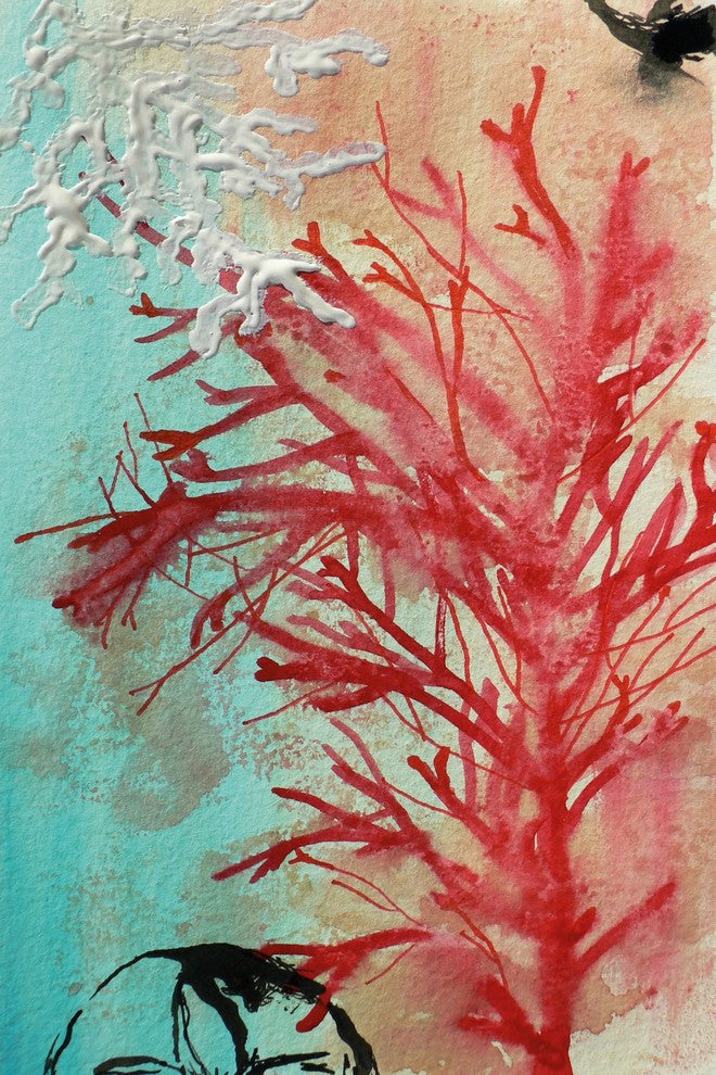 Marmont Hill, "Red Coral" by Christine Lindstrom Print on Wrapped Canvas, 20x30
