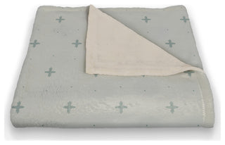 Blue Plus on Blue 50 x 60 Coral Fleece Blanket