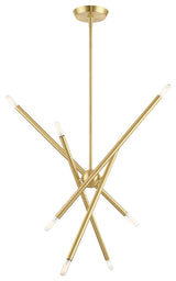 Livex Lighting Soho 8 Light Satin Brass Linear Chandelier