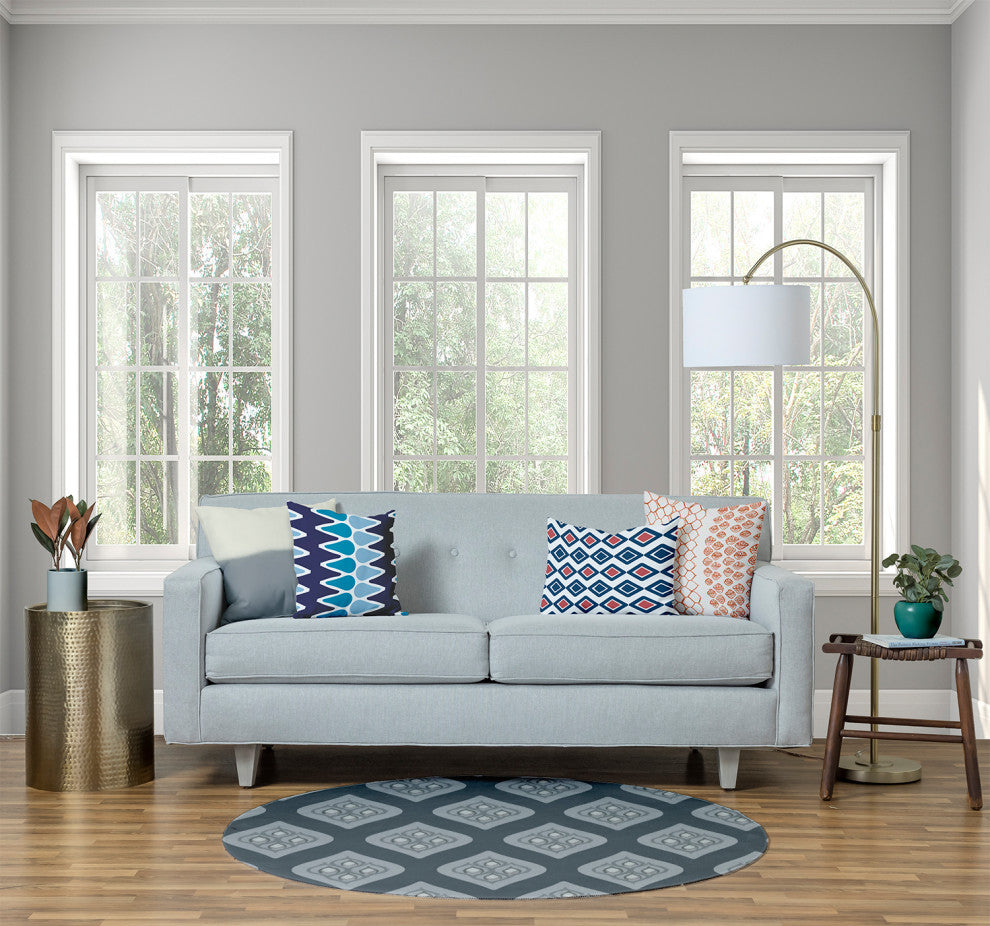 Ogee Bold Pattern Soft Chenille Area Rug, Gray, 5' Round