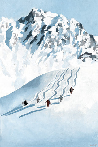 "Racing the Slopes" Painting Print on Wrapped Canvas, 8x12