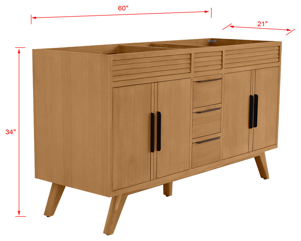 Avanity Taylor 60" Bath Vanity Only, Natural Teak