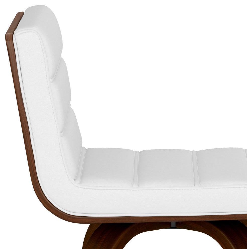 Roland Swivel Counter Height Stool, White Vegan Faux Leather