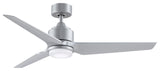 Fanimation TriAire Custom Ceiling Fan with LED Light, Silver, 52"