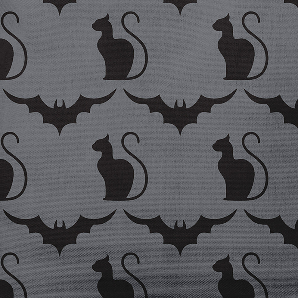 16" x 16" Cats and Bats Decorative Throw Pillow, Steel Gray