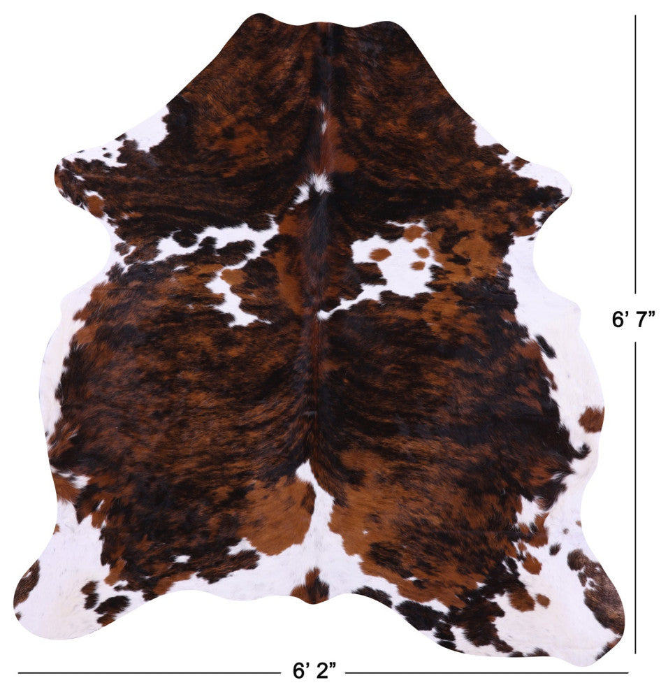 Natural Cowhide Rug 6' 7" X 6' 2" C1954
