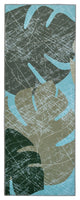 Abstract Green  with Leaves Foliage Themed Indoor Area Rug, 21"x54"