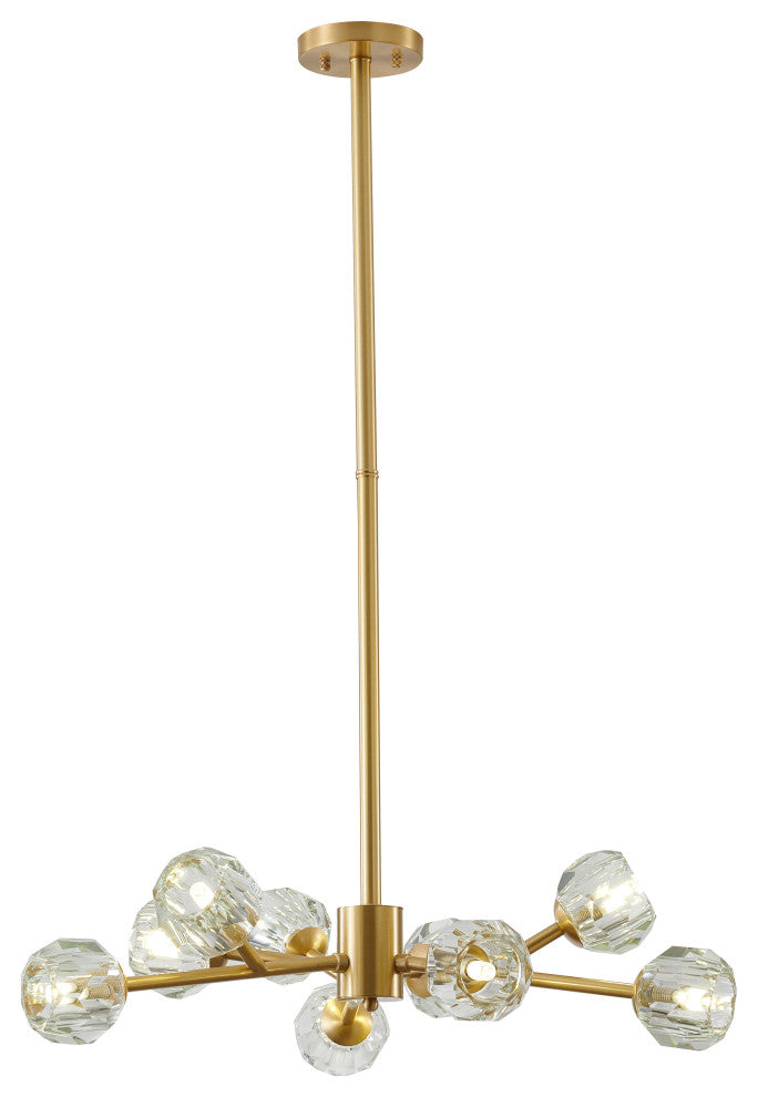 Bethel International FT75C32BR 9-Light Chandelier Brass