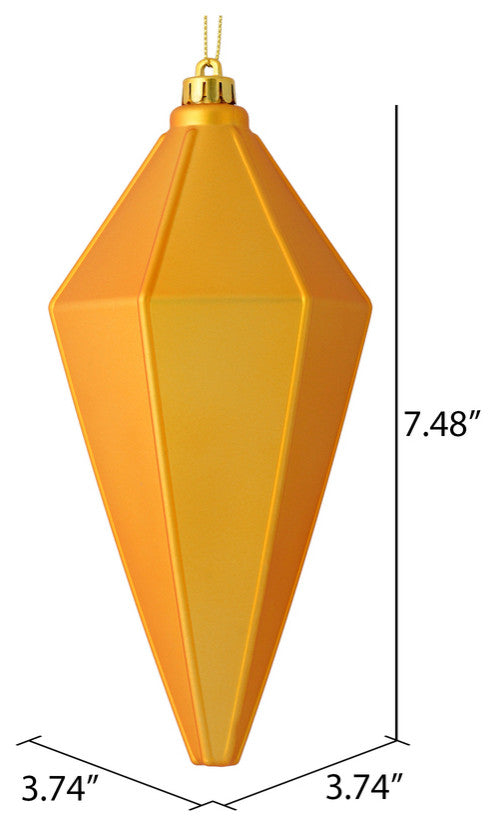 7" Honey Gold Matte Lantern Ornamnt 4/Ba