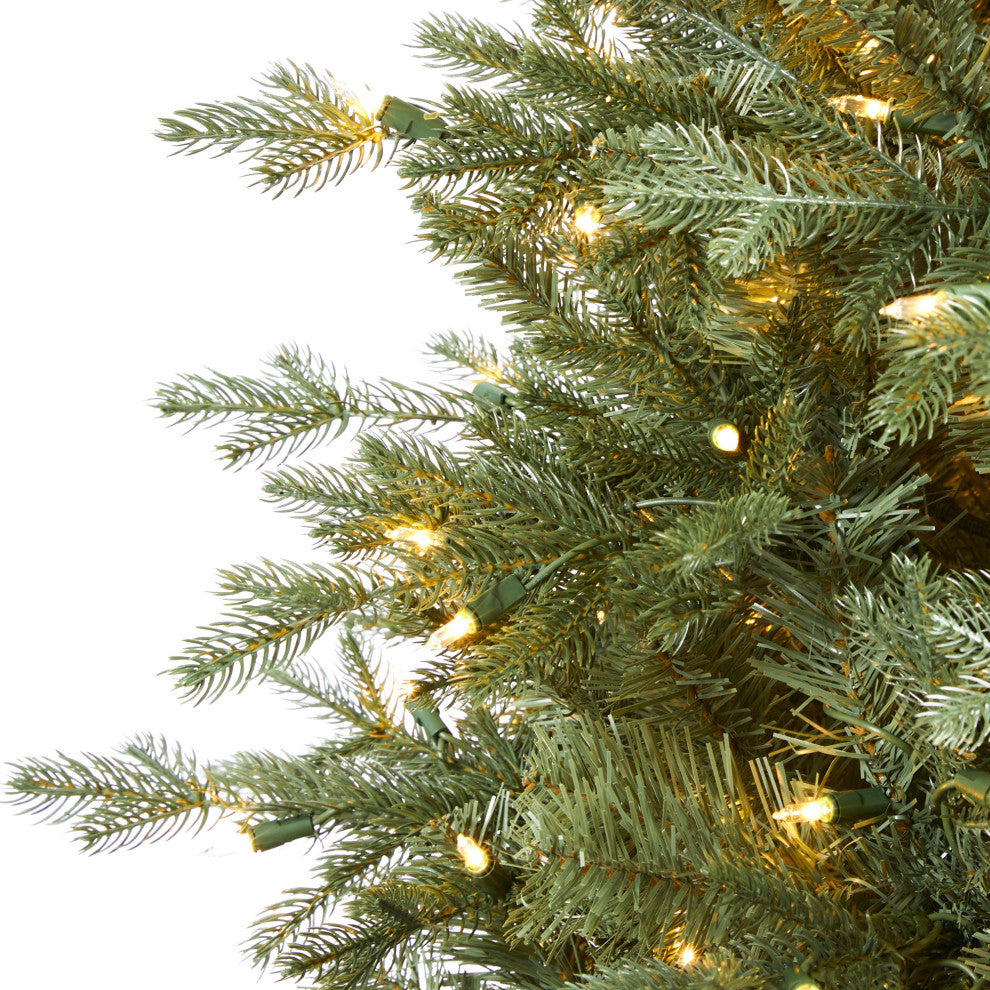 5' New Hampshire Spruce Faux Xmas Tree W/300 White Lights & Bendable Branches