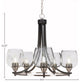 Paramount 5-Light Chandelier, Matte Black & Brushed Nickel, 6" Clear Bubble
