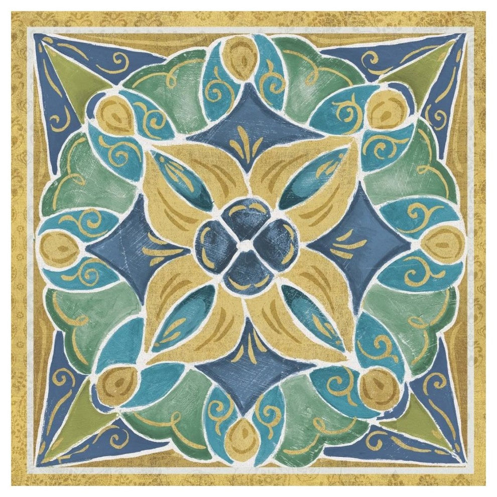 "Free Bird Mexican Tiles II" Digital Paper Print by Daphne Brissonnet, 20"x20"