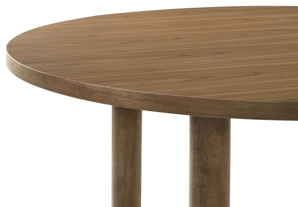 Crestmore 5-piece 46" Round Wood Dining Table Set Walnut