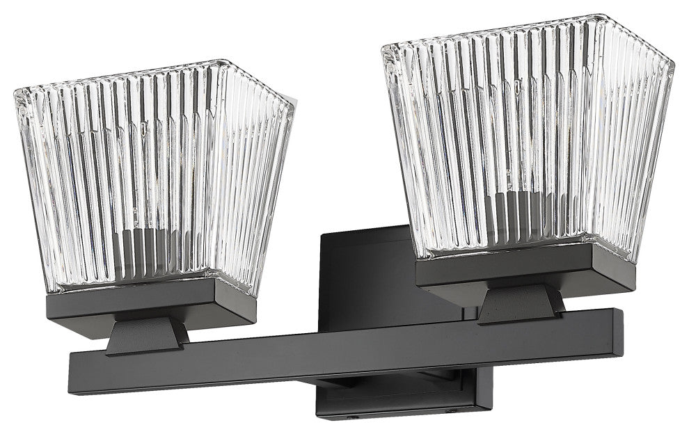 Zlite 1936-2V-MB 2-Light Vanity, Clear