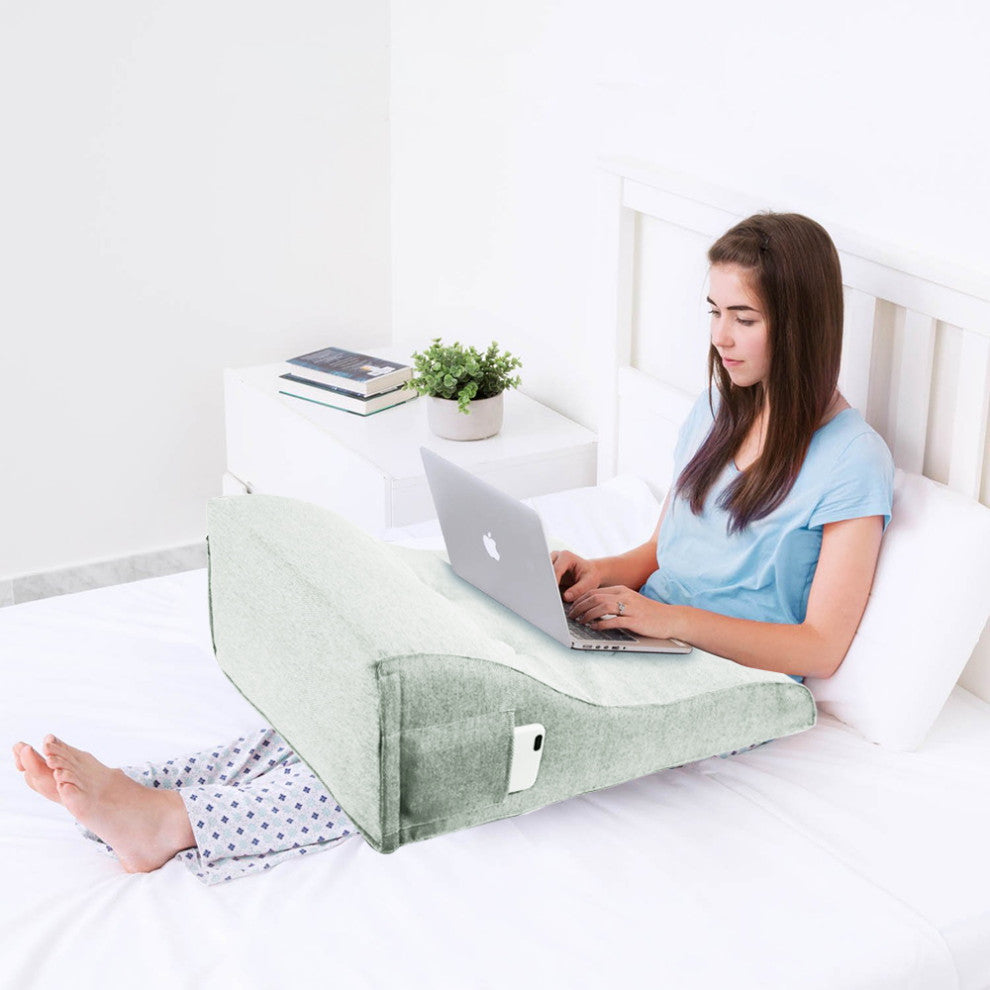Reading Pillow Bed Foam Wedge Adult for Back Support, Off-White, 24x9x21