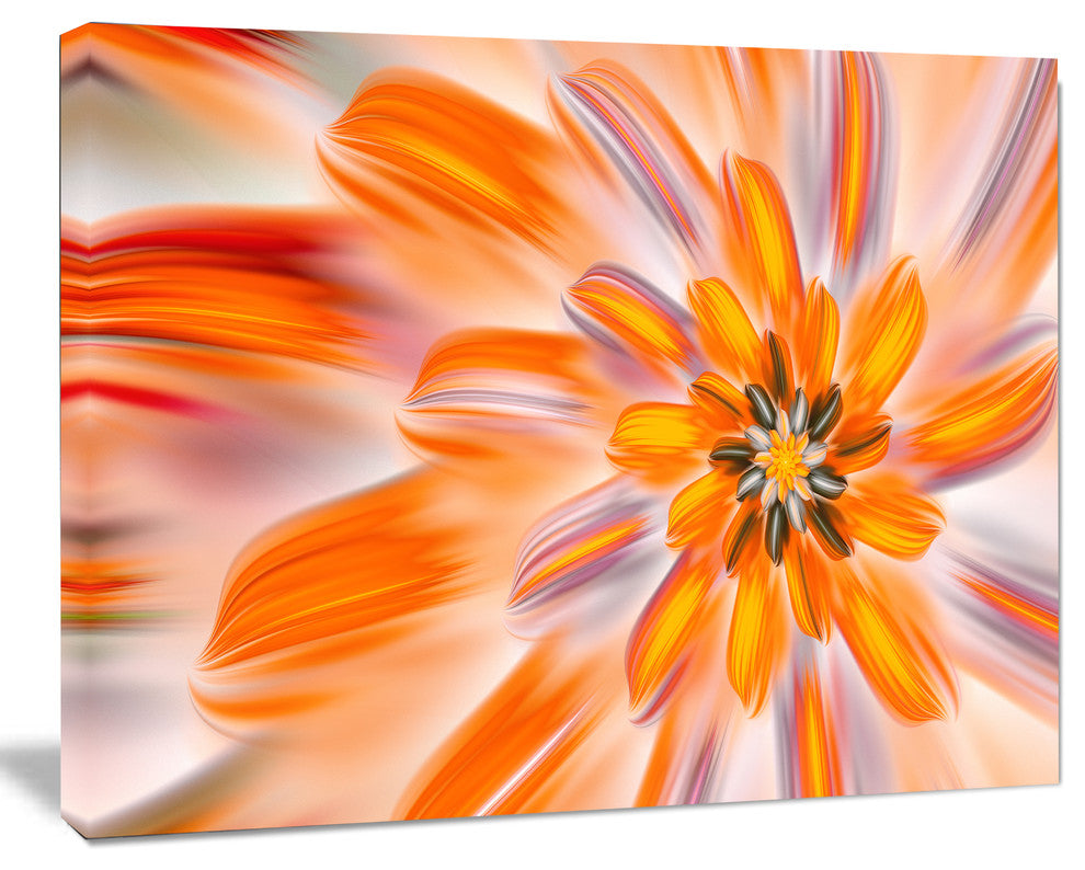 Dance of Fractal Yellow Petals, Oversized Abstract Canvas Art Print, 60x40