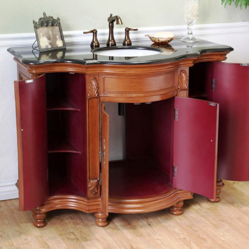 48" Single Sink Vanity-Wood-Light Walnut