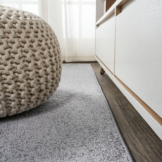 Haze Solid Low-Pile Runner Rug, Gray, 8 X 10