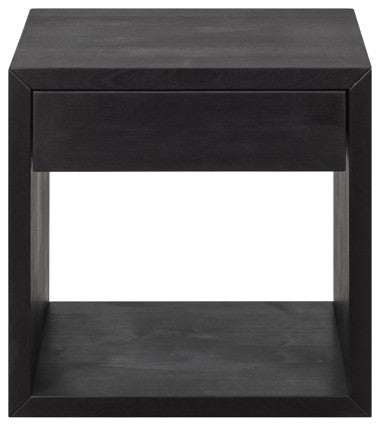 Floating Nightstsand Cubic Hugo with Drawer, Black Birch