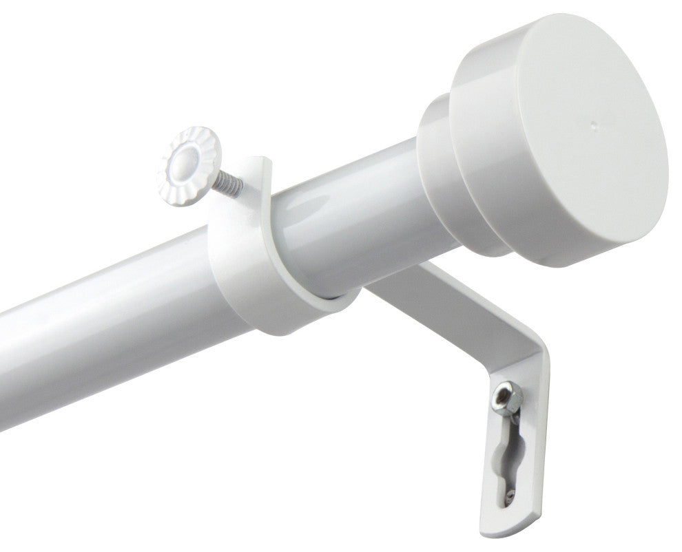 Bonnet 1" Curtain Rod, White, 18-28"
