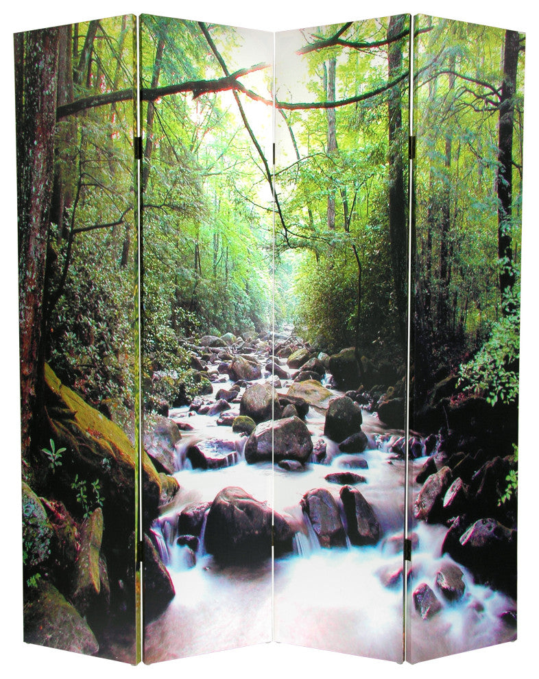 6' Tall Double Sided Path of Life Canvas Room Divider