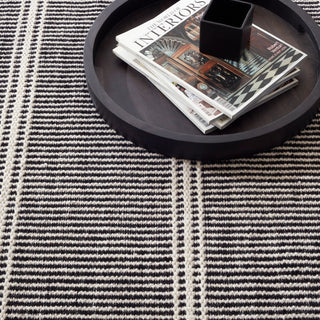 Dash & Albert Malta Black/Ivory Handwoven Wool Rug, Black, 8' x 10'