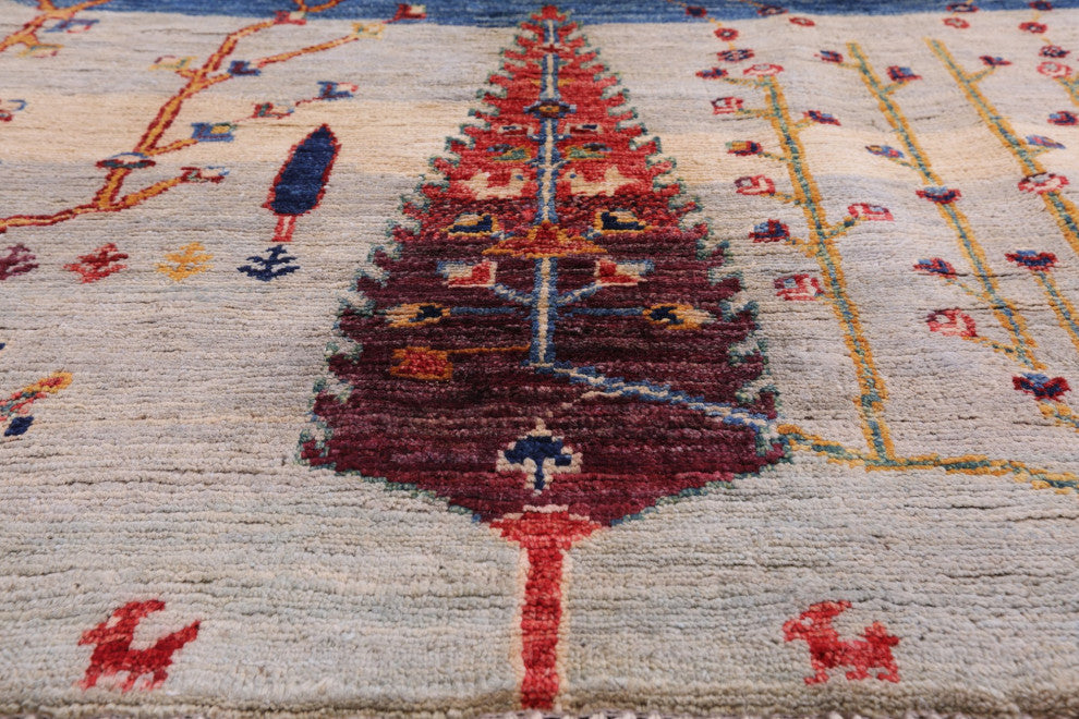 4' 9" X 6' 4" Tribal Persian Gabbeh Hand-Knotted Rug Q5302