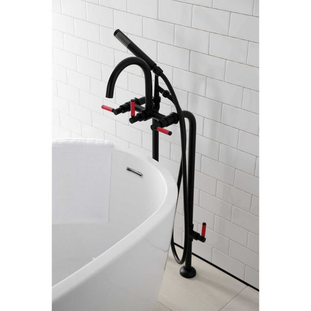 CCK8100DKL Freestanding Tub Faucet With Supply Line, Stop Valve, Matte Black