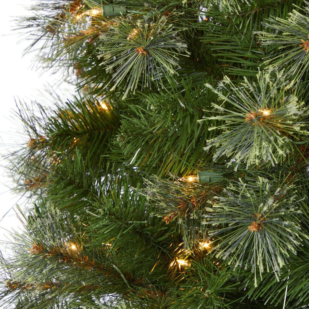 9' Cashmere Slim Faux Xmas Tree W/550 Warm White Lights & 1308 Bendable Branches