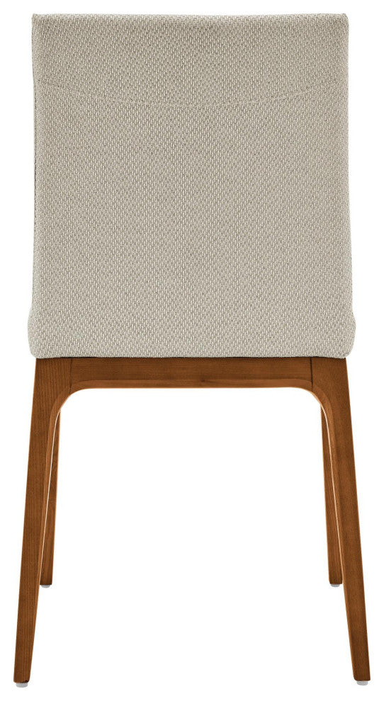 Devon Dining Side Chair Walnut Legs Set of 2, Cardiff Cream, Fabric
