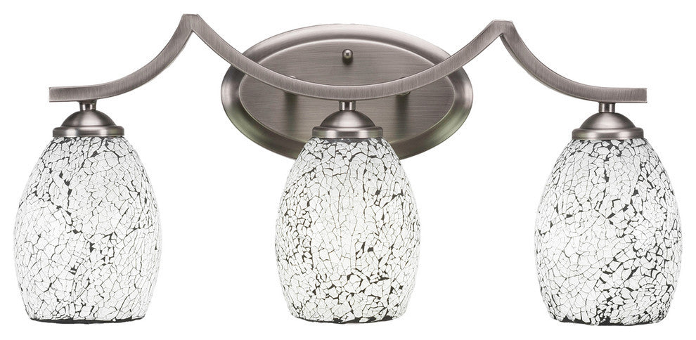 Zilo 3 Light Bath Bar, 5" Black Fusion Glass