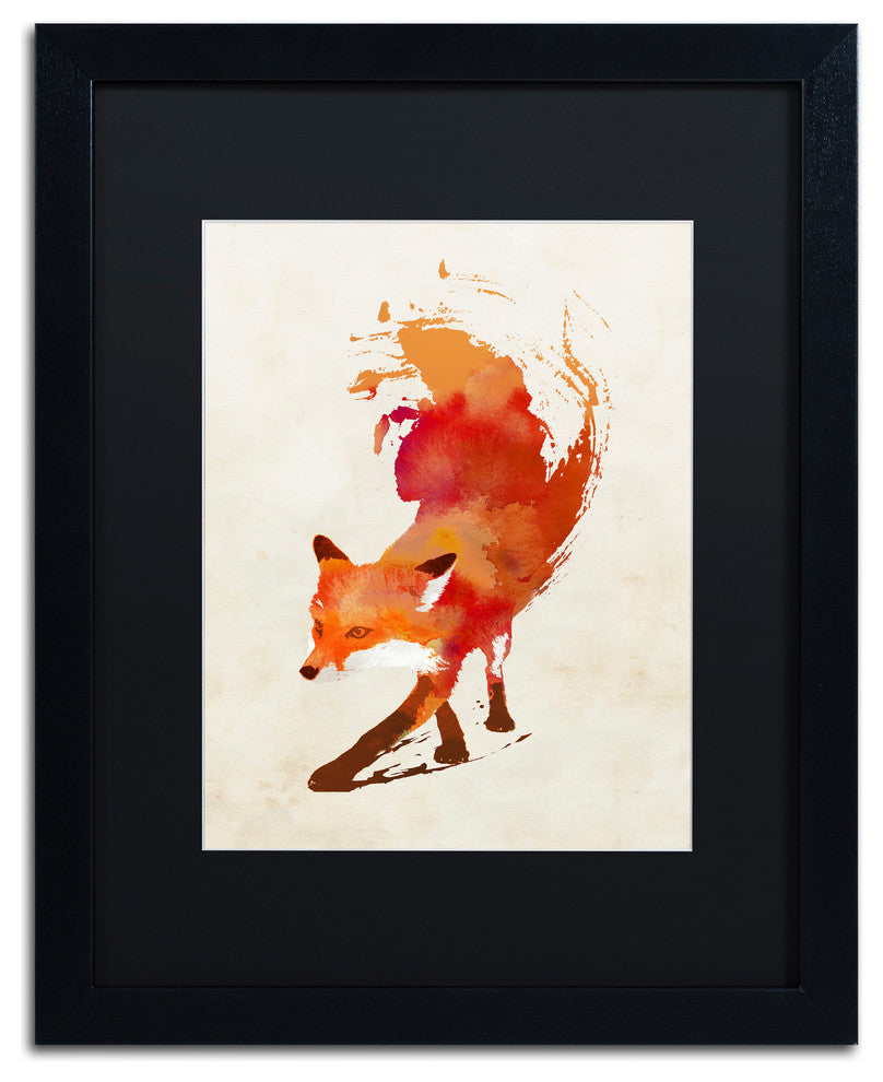 Robert Farkas 'Vulpes Vulpes' Art, Black Frame, Black Mat, 20x16