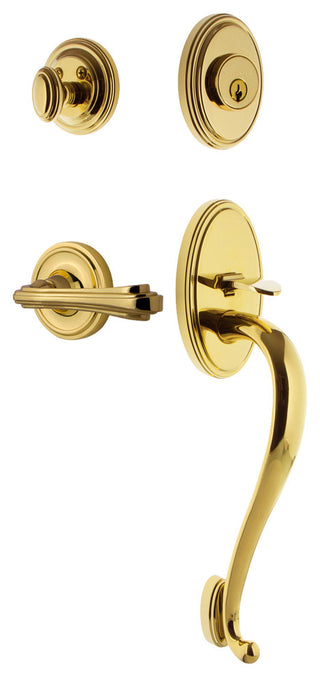 Classic Plate S Grip Entry Set Fleur Lever, Lifetime Brass, 2-3/8", Left