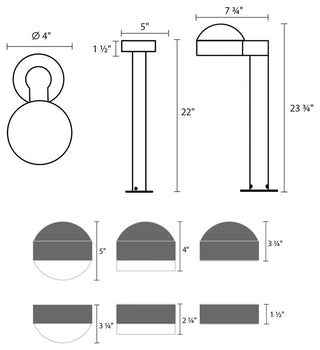 Sonneman 7304.DC.PL-WL REALS 1 Light 24" Tall Integrated LED - Textured Bronze
