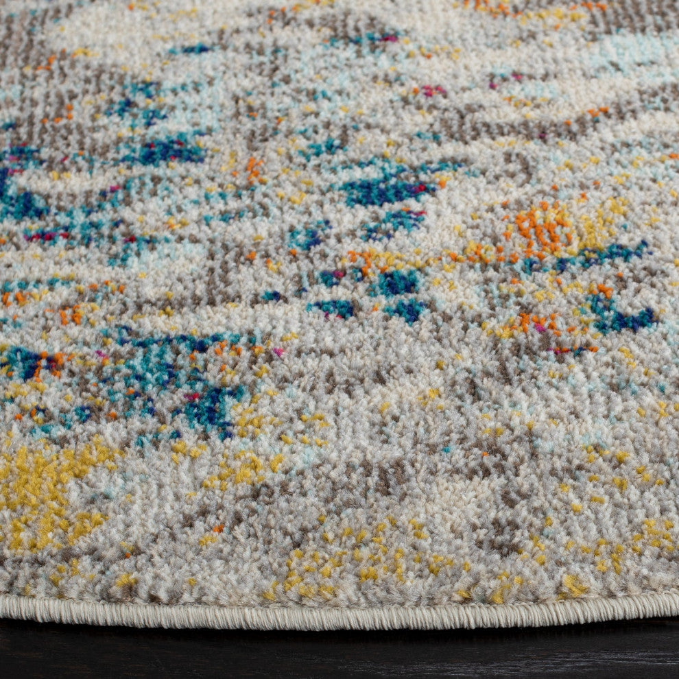 Safavieh Madison Mad453F Organic and Abstract Rug, Gray and Gold, 9'0"x9'0" Square