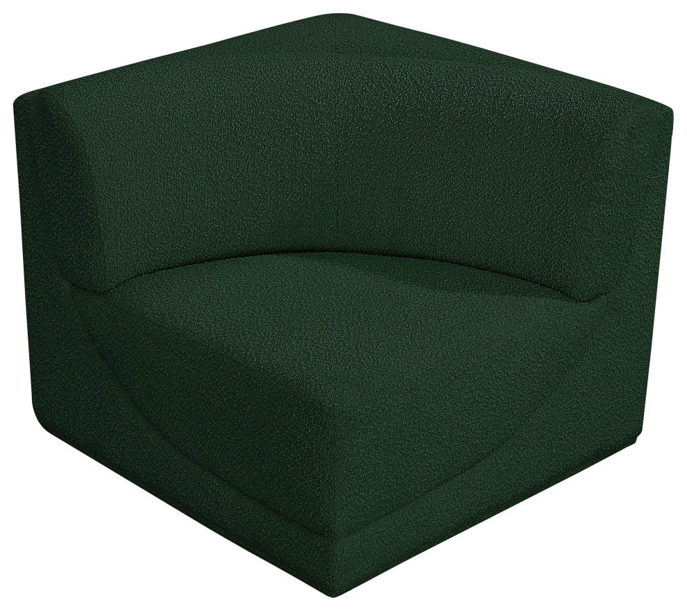 Ollie Black Boucle Fabric Chair, Green, Corner Chair