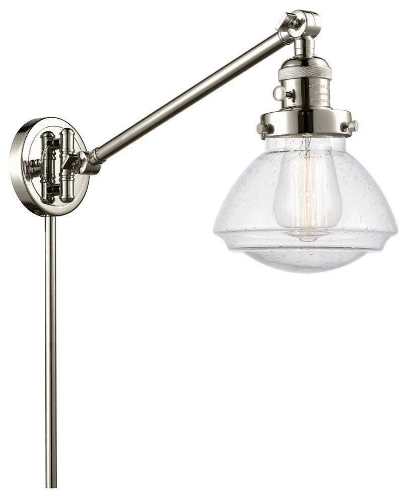 Olean 1-Light Swing Arm, Polished Nickel, Seedy