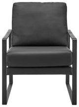 Bettina Lounge Chair, Black Leatherette With Matte Black Frame