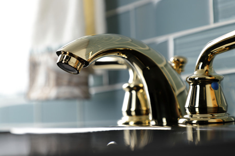 Kingston Brass KB952RXL Mini-Widespread Bathroom Faucet, Pop-Up Drain